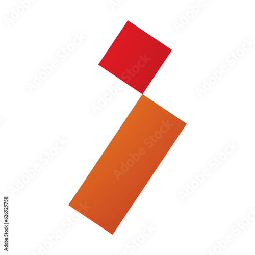 Free Download Orange and Red Letter I Icon with a Square and Rectangle - GFXLoad