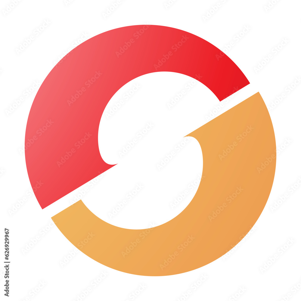 Orange and Red Letter O Icon with an S Shape in the Middle Orange and Red Letter O Icon with an S Shape in the Middle
