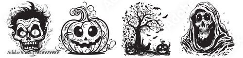 Halloween pumpkin vector illustration on a white background