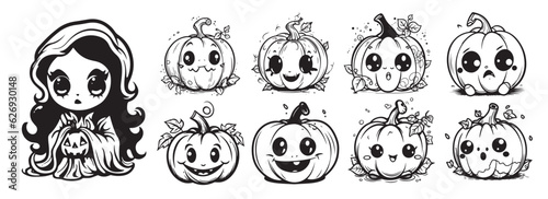 Halloween pumpkin vector illustration on a white background