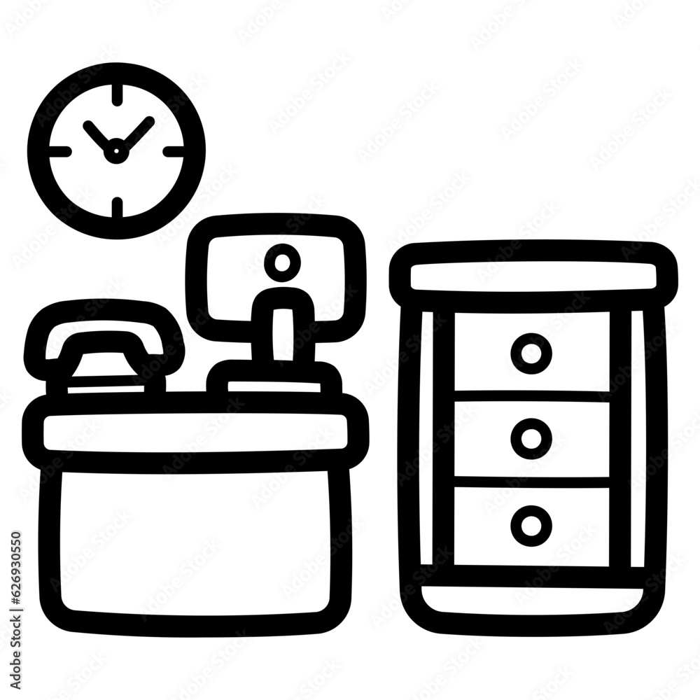 Office line icon style Office line icon style