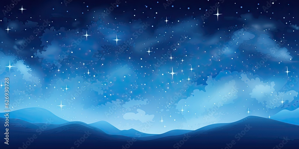 Sky over mountains nature background. Star amazing night sky landscape with beautiful mountain with stars view. Illustrations