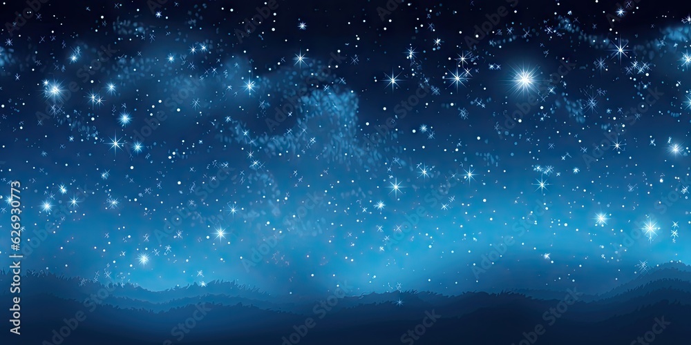 Fototapeta premium Sky over mountains nature background. Star amazing night sky landscape with beautiful mountain with stars view. Illustrations