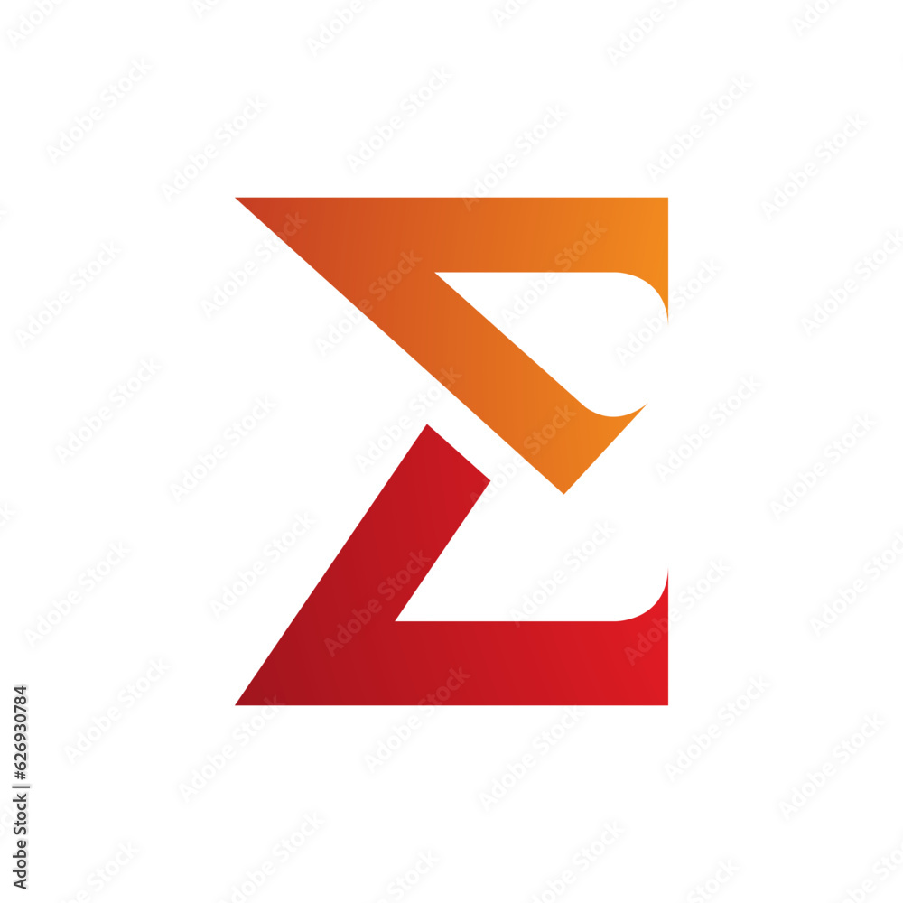 Orange and Red Sharp Elegant Letter E Icon Orange and Red Sharp Elegant Letter E Icon