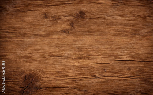 Surface of the old brown wood texture. Old dark textured wooden background. Top view.  photo