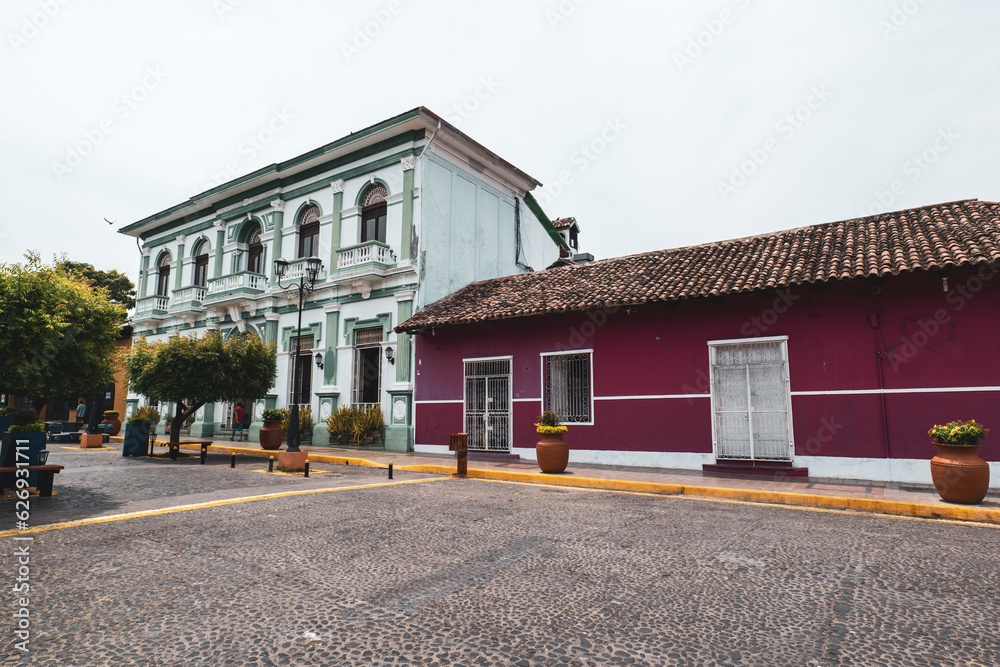 Colourful Buildings in the streets of Granada, Nicaragua