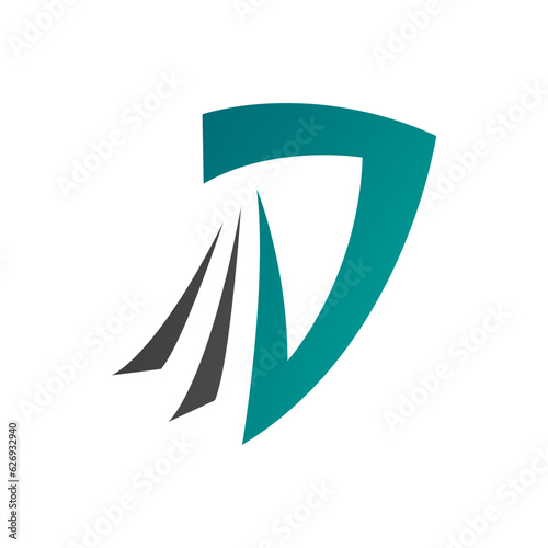 Free Download Persian Green and Black Letter D Icon with Tails - GFXLoad