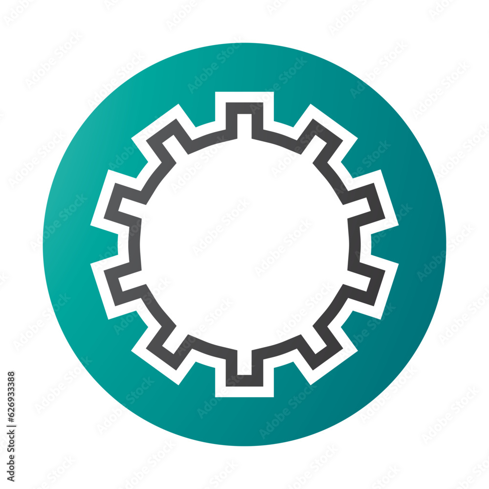 Persian Green and Black Letter O Icon with Castle Wall Pattern Persian Green and Black Letter O Icon with Castle Wall Pattern