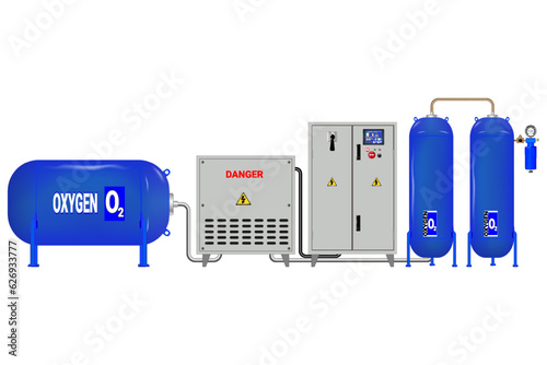 Oxygen production station with receivers.