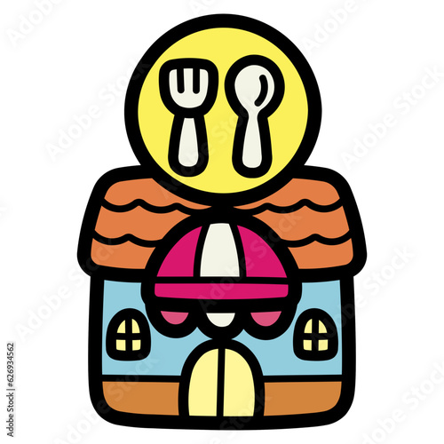 restaurant filled outline icon style