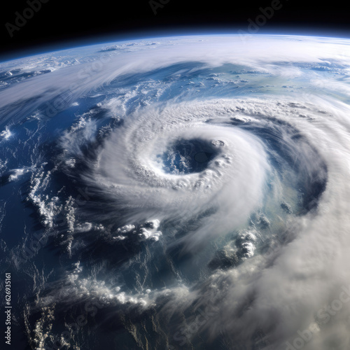 Hurricane on earth seen from space