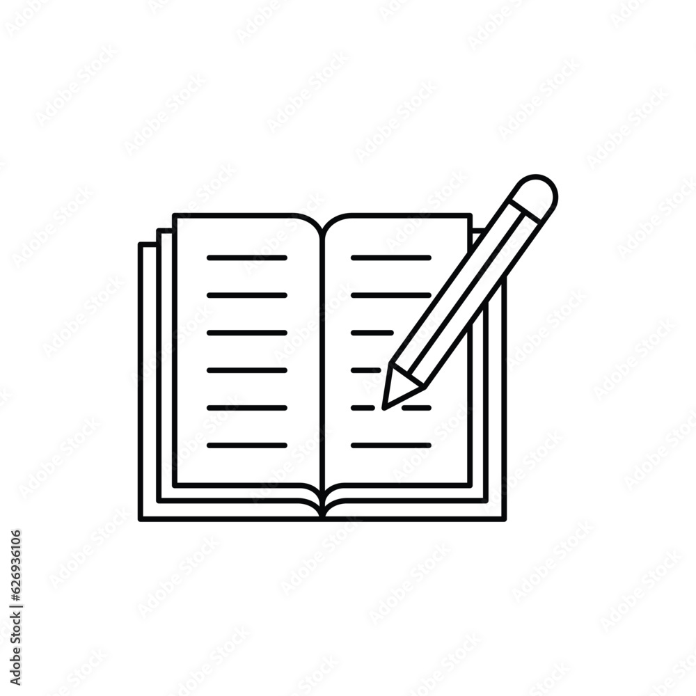 notebook icon. outline icon notebook icon. outline icon