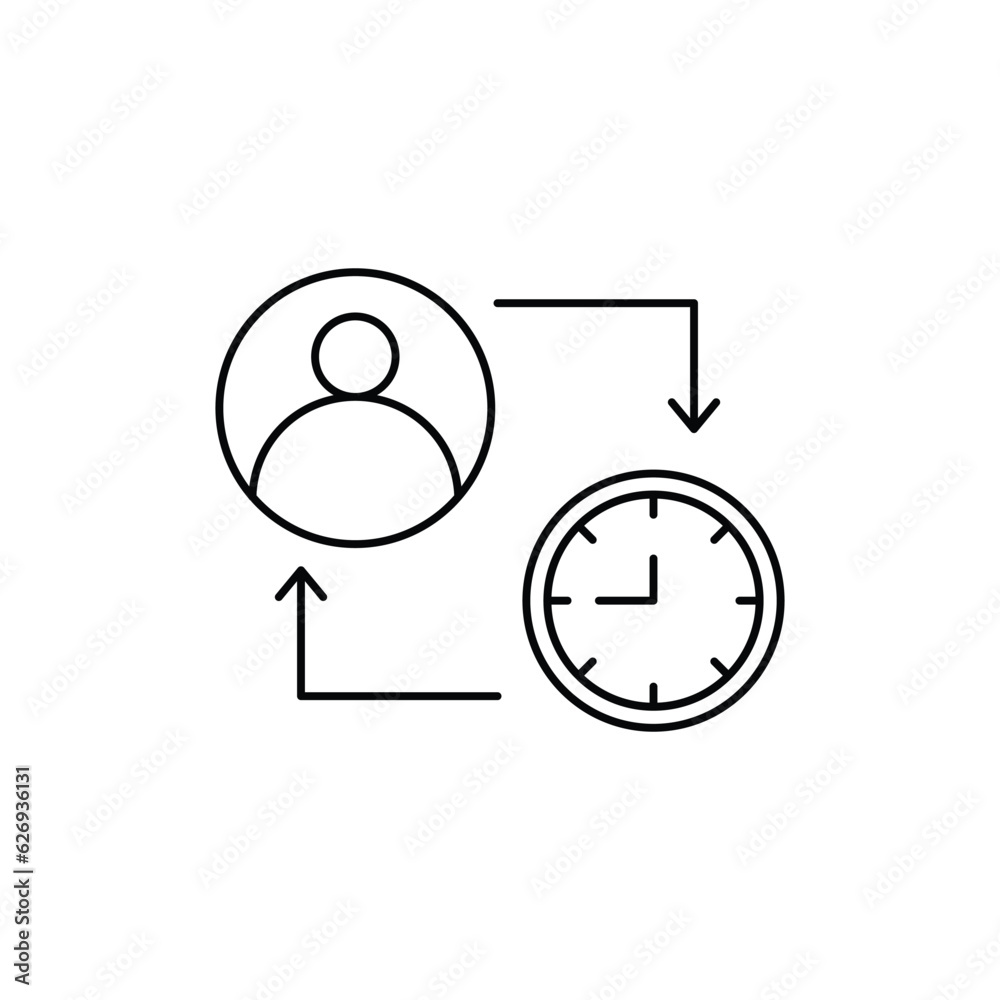 working hours icon. outline icon working hours icon. outline icon