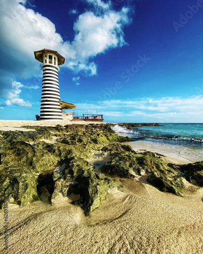 Bayahibe lighthouse on the beach of the Dominican Republic