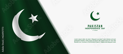 Happy Independence Day Republic Of Pakistan, 14 august. greeting card with white and green colors design