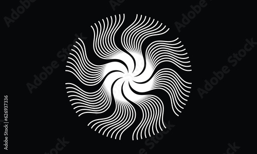 white line waves circle . illustration pattern background
