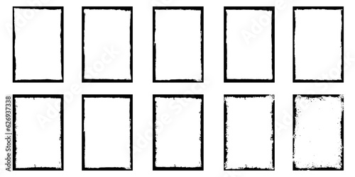 Grunge frame collecton. Grounge border set.