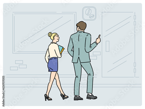 Successful business people commuting to work