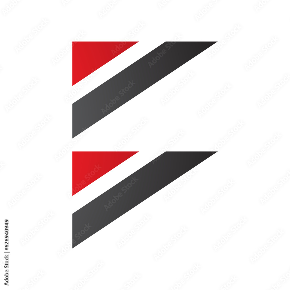Red and Black Triangular Flag Shaped Letter B Icon Red and Black Triangular Flag Shaped Letter B Icon