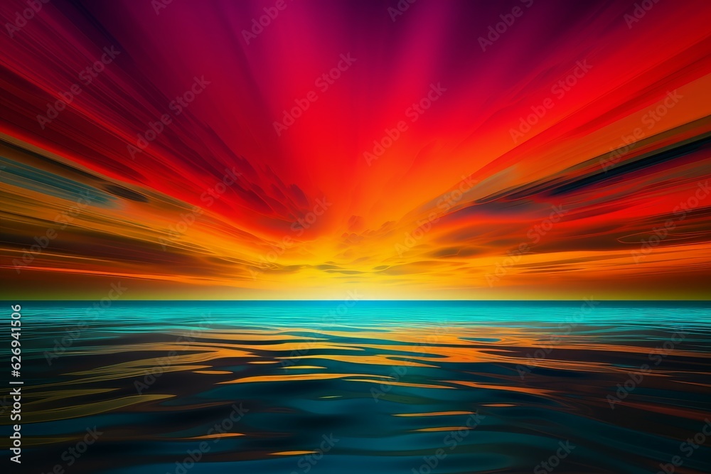 Colorful abstract sunset. Generate Ai