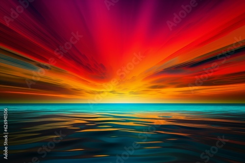 Colorful abstract sunset. Generate Ai