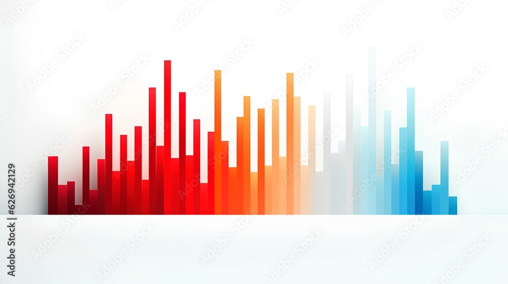 Colorful data science bars, symbolizing the visual representation of large data sets and the process of extracting useful insights from complex information. Generative AI