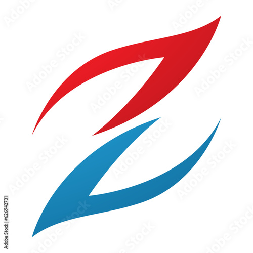 Red and Blue Fire Shaped Letter Z Icon