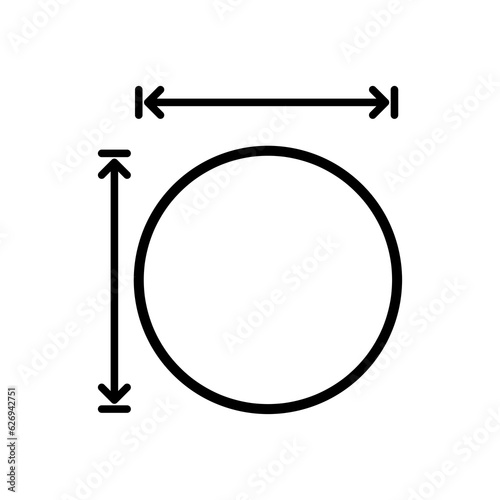 height and width icon, area or size,flat illustration on white background..eps