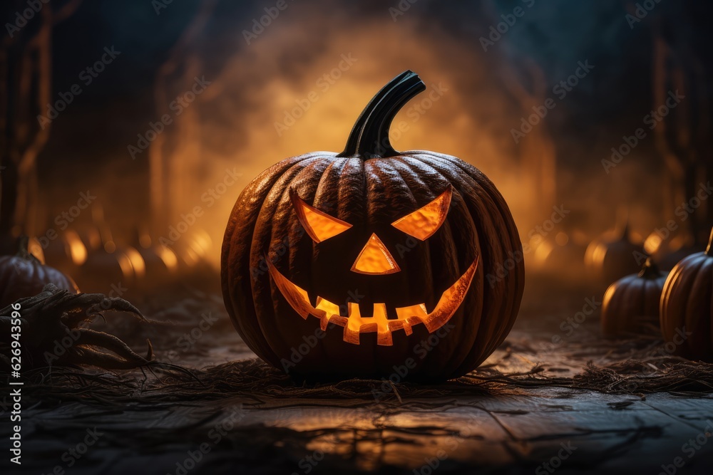 Evil Jacko'lantern Helloween AI Generated Stock Photo Adobe Stock