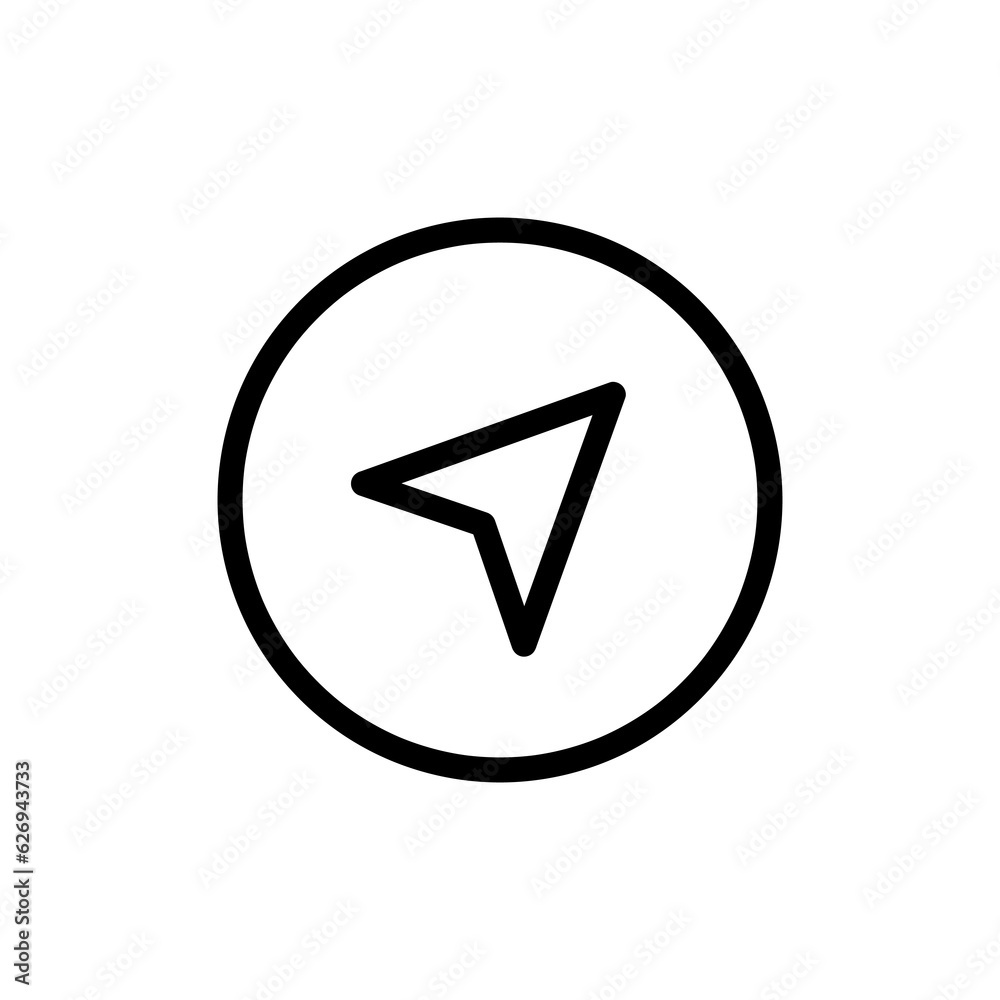 thin line navigation, compass icon flat illustration on white background..eps thin line navigation, compass icon flat illustration on white background..eps