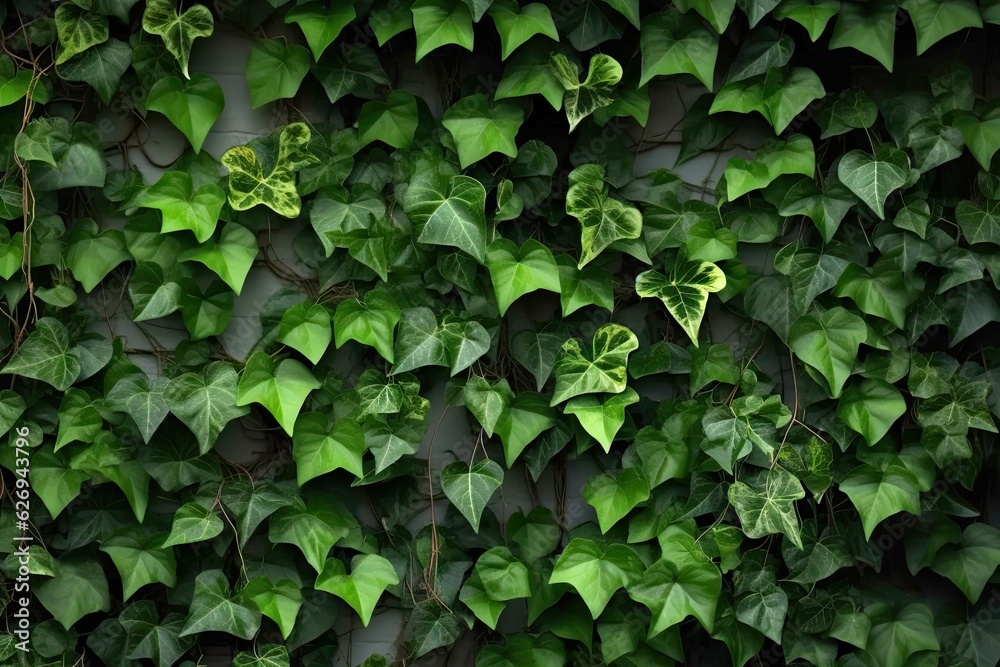 Abstract Ivy Branches Pattern on Green Textured Wall Background Abstract Ivy Branches Pattern on Green Textured Wall Background
