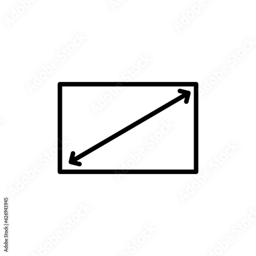 tv screen inches measuring, icon, monitor inches icon flat illustration on white background..eps