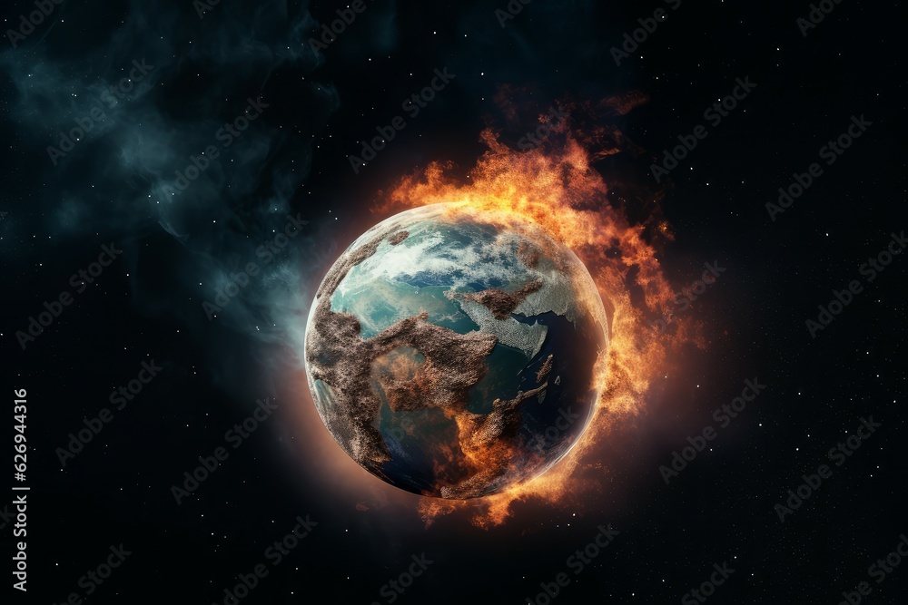 Fires around planet. Generate Ai Fires around planet. Generate Ai