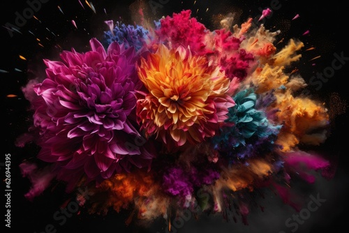 Flower photo explosion. Generate Ai