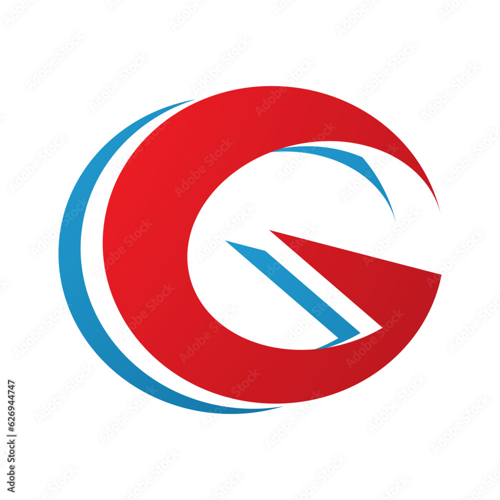 Red and Blue Round Layered Letter G Icon Red and Blue Round Layered Letter G Icon