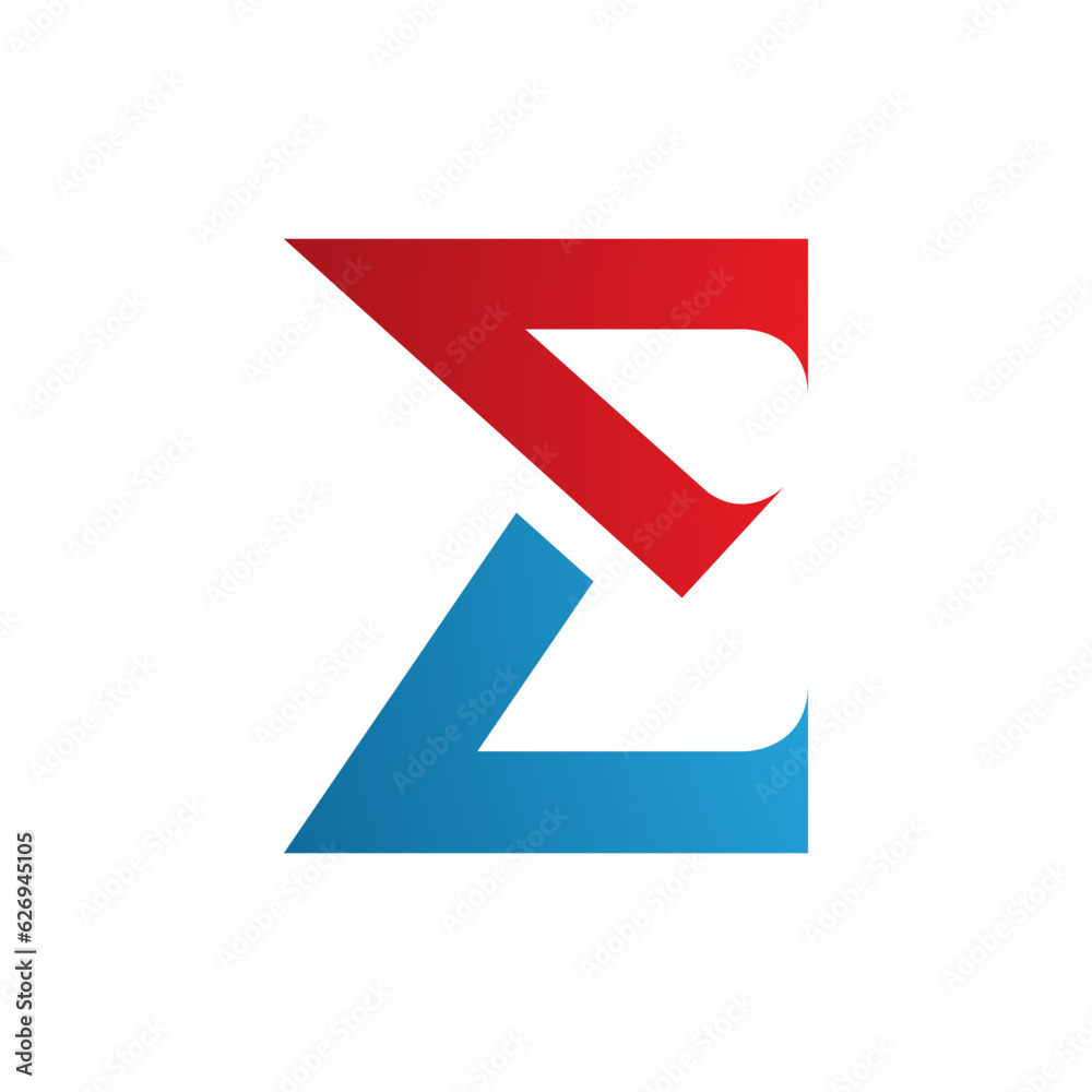 Red and Blue Sharp Elegant Letter E Icon Red and Blue Sharp Elegant Letter E Icon