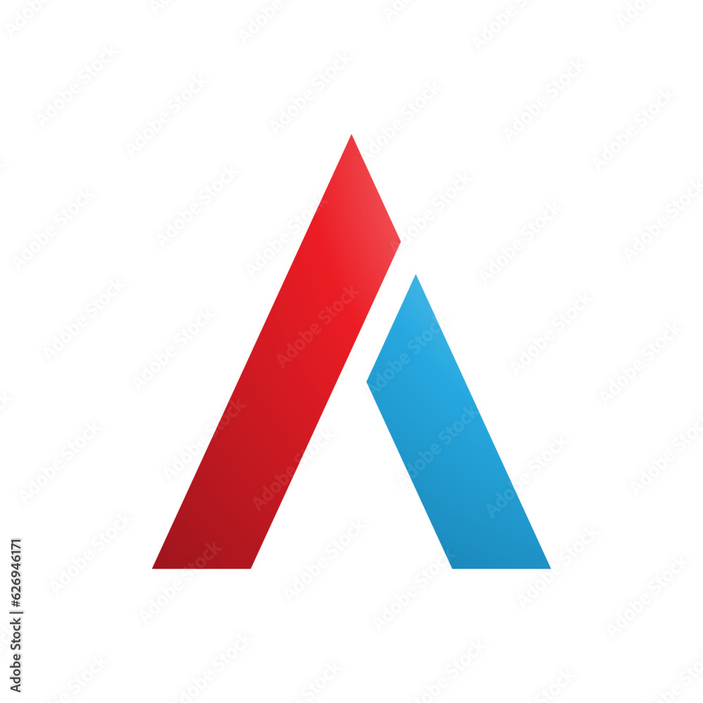 Red and Blue Trapezium Shaped Letter A Icon Red and Blue Trapezium Shaped Letter A Icon