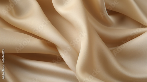 Brown fabric cloth texture background with abstract soft waves. Generative ai.