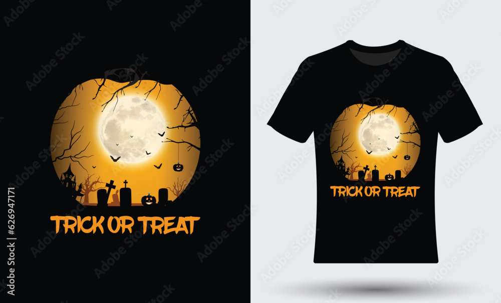 Obraz premium Best Halloween t shirt design template. Halloween party t shirt vector design
