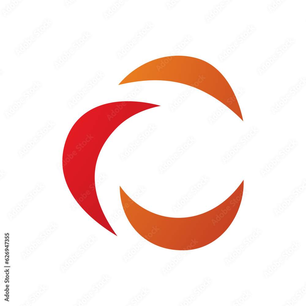 Red and Orange Crescent Shaped Letter C Icon Red and Orange Crescent Shaped Letter C Icon