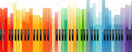 colorful piano keys background.