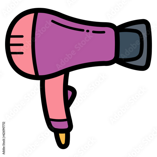 hair dryer filled outline icon style
