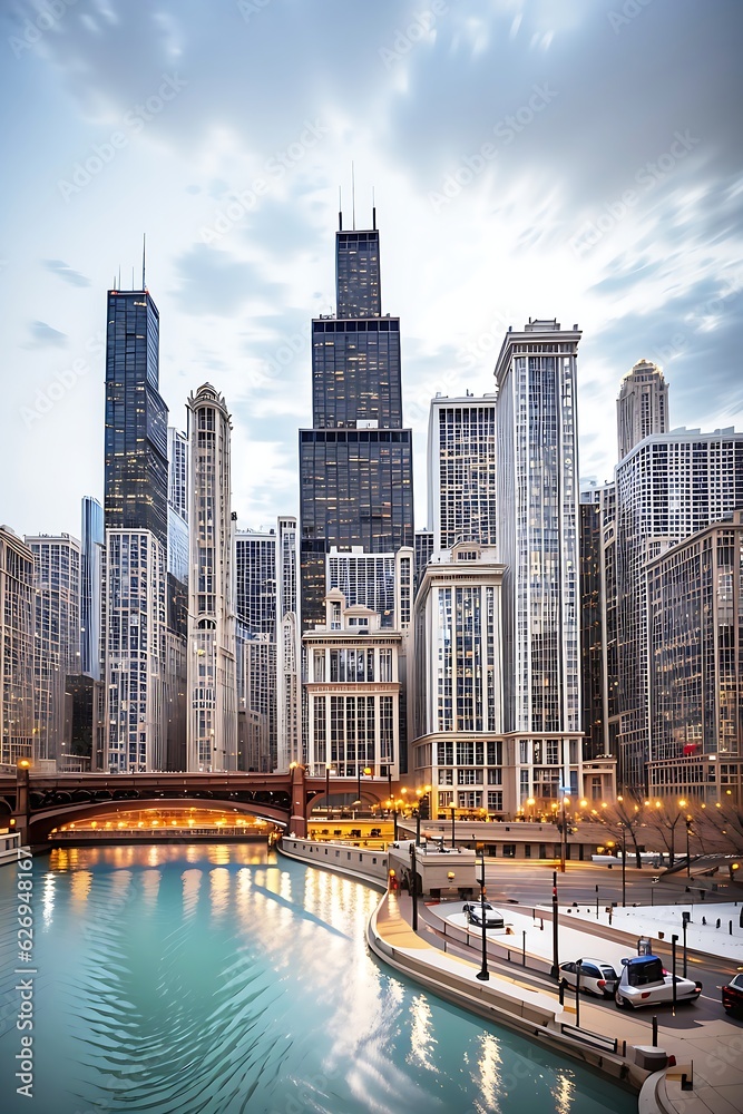 Fototapeta premium Chicago city downtown