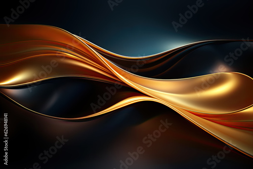 Technology cover background design. Luxury line pattern guilloche curves in premium gold.