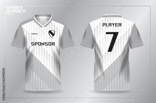 white sport jersey for football and soccer shirt template