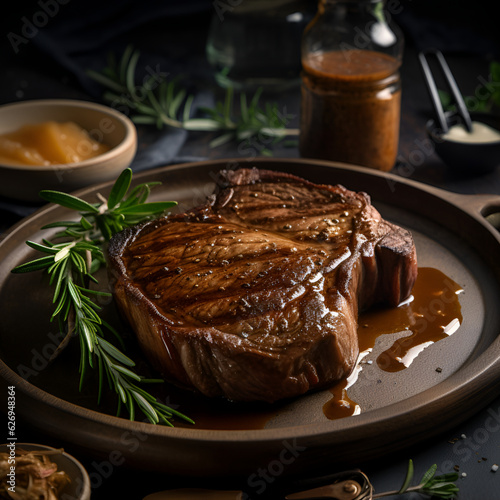 steak  meat  food grill  restaurant closeup 