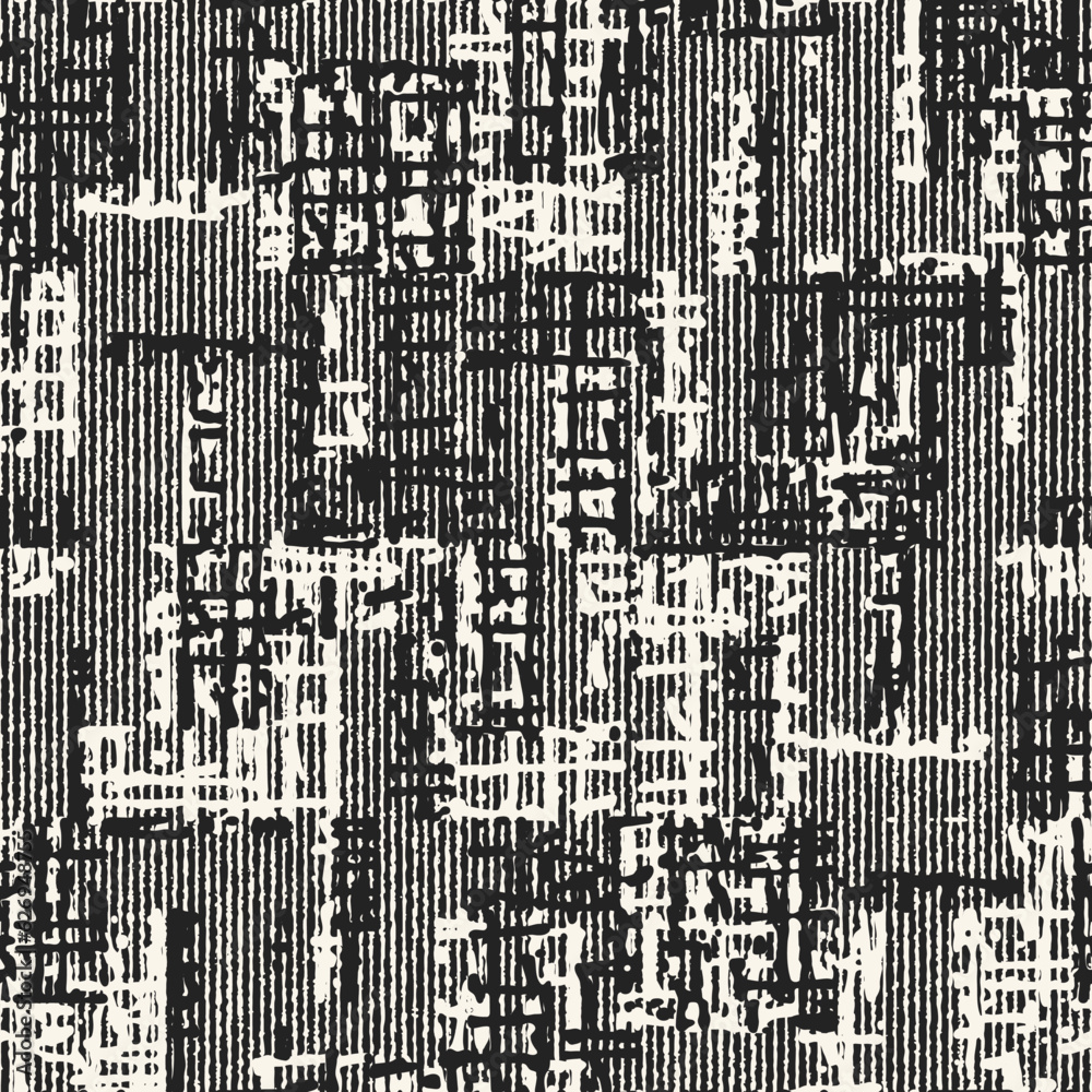 Monochrome Distressed Knit Textured Patchwork Pattern