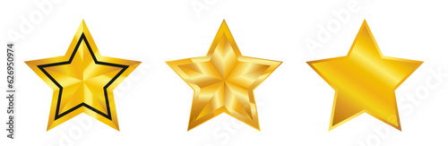 golden stars isolated on white background