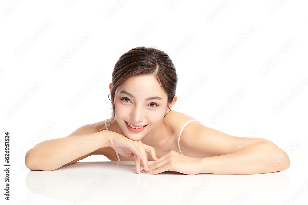 Beautiful young asian woman with clean fresh skin on white background, Face care, Facial treatment, Cosmetology, beauty and spa, Asian women portrait. Beautiful young asian woman with clean fresh skin on white background, Face care, Facial treatment, Cosmetology, beauty and spa, Asian women portrait.