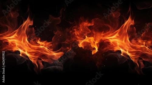 fire flames on dark background © Miquel